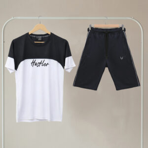 BLACK CONTRAST SHORT SET